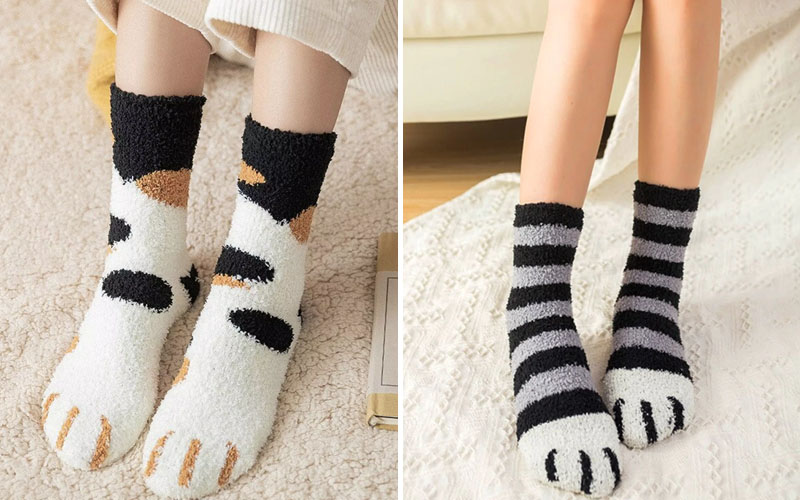 Cute Fuzzy Cat Claws Socks