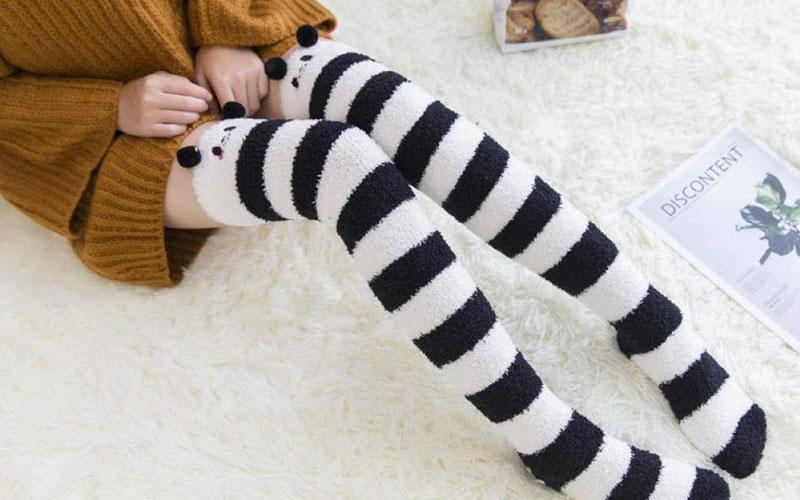 Cute & Comfy Striped Animal Thigh High Socks