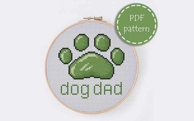 LP0055 Dog dad cross stitch pattern for begginer - Pets lover xstitch pattern in PDF format - Instant download - easy