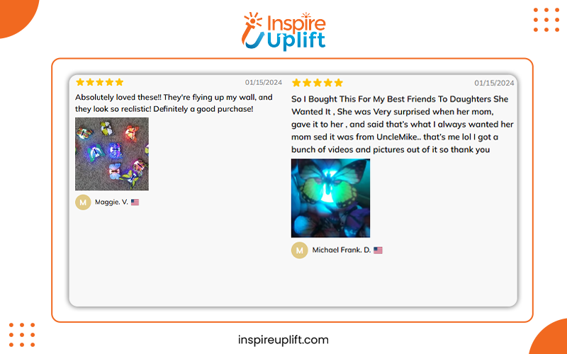 Night lights with butterflies