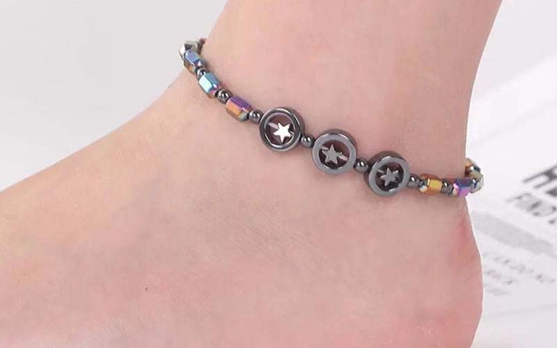 Reduce Swell Obsidian Magnetic Therapy Anklet