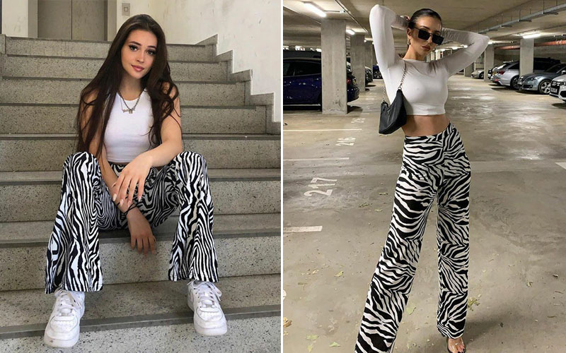 High Waisted Black And White 80's Zebra Pants