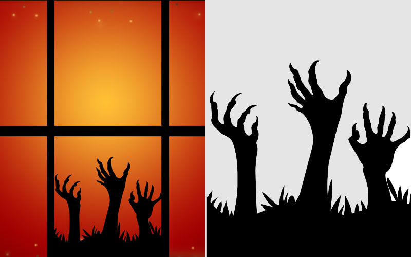 Zombie hands Silhouette Halloween Party decoration