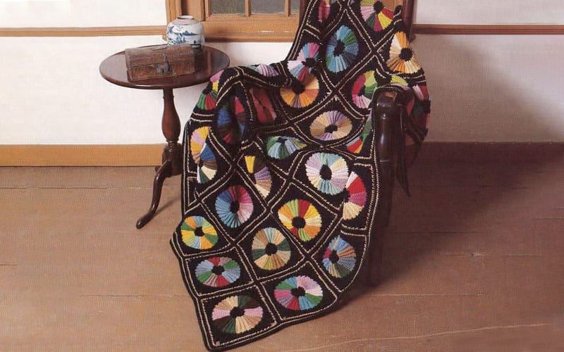 Afghan Color Wheels Vintage Crochet Pattern 88