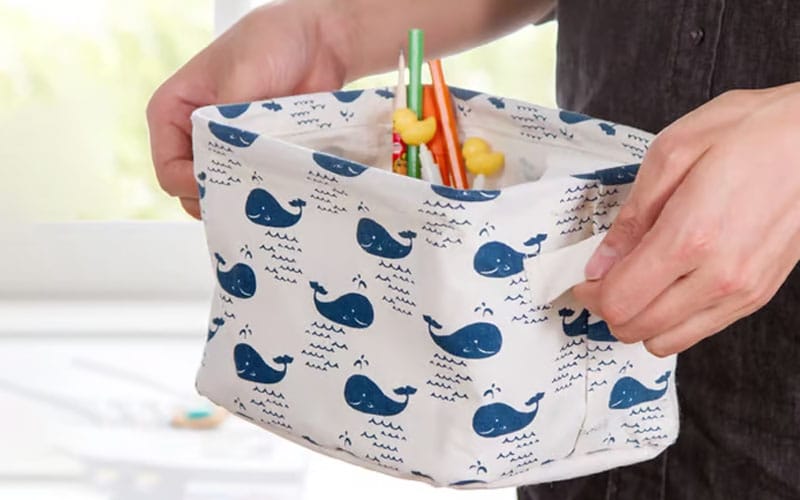 Desktop Fabric Storage Basket