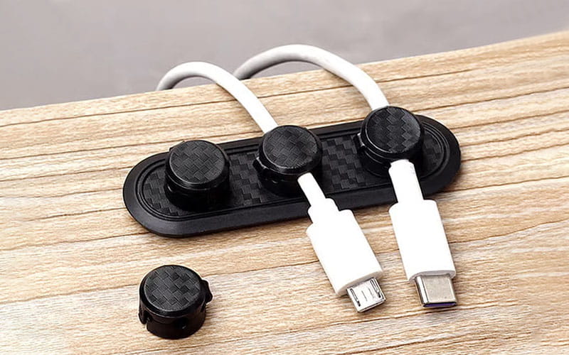 Small Adhesive Magnetic Cable Holder & Organizer