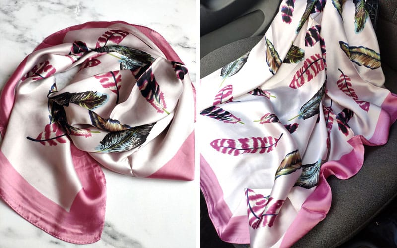 Light pink silk scarf