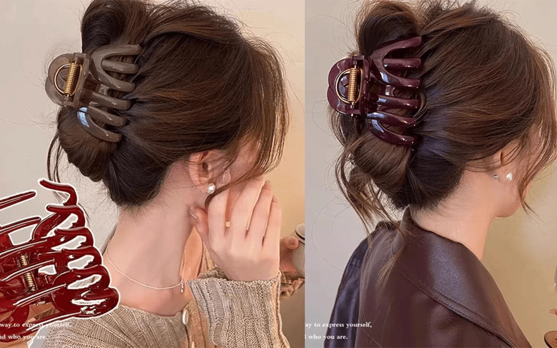 PumpkinCharm Hair Claw Clip