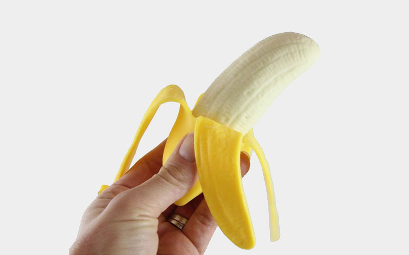 Banana toy easy-to-squash for a relaxing feeling