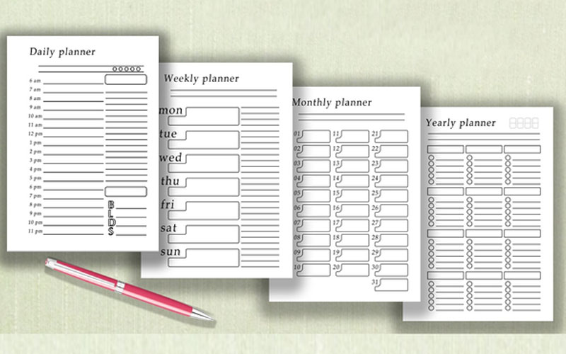 Printable planner pages