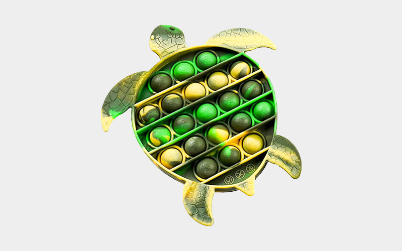 Green turtle bubble popper fidget toys for kids