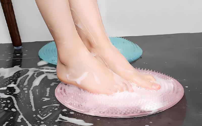 Shower foot scrubber
