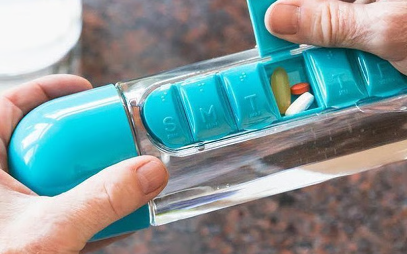 Vitamins Organizer Water Bottle