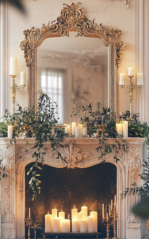 Glam style to decorate mantel