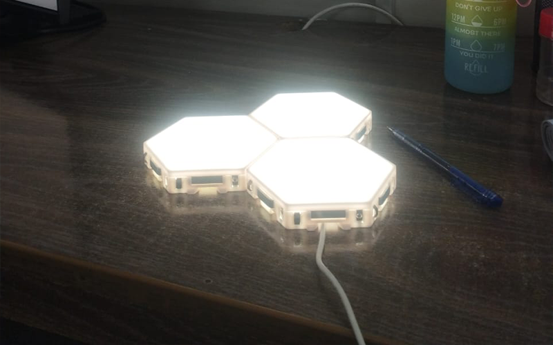 Hexagon Modular Touch LED real life image
