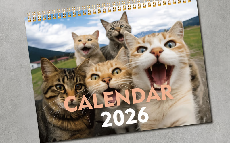 Cats and Friends 2026 Wall Calendar
