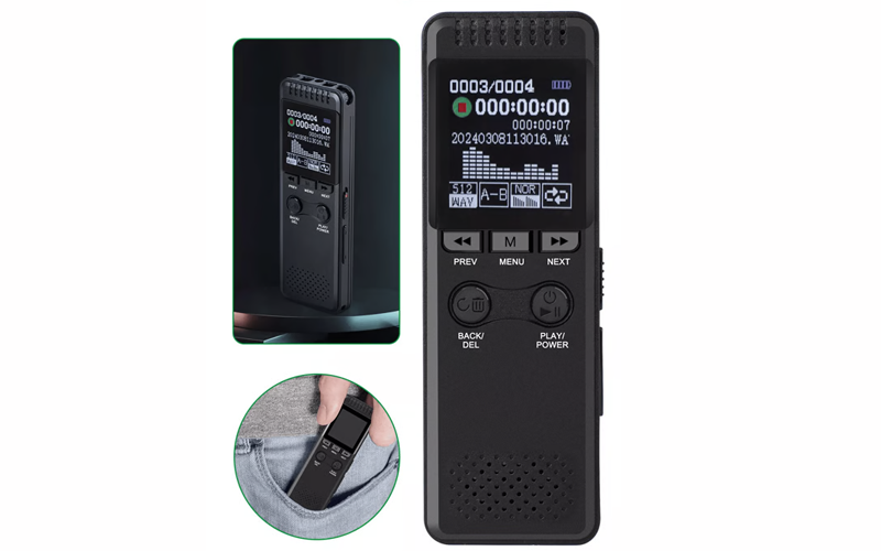 32GB Digital Voice Recorder with Playback