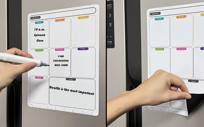 Magnetic Fridge Sticker Erasable Week Plan Schedule Calendar Whiteboard Message