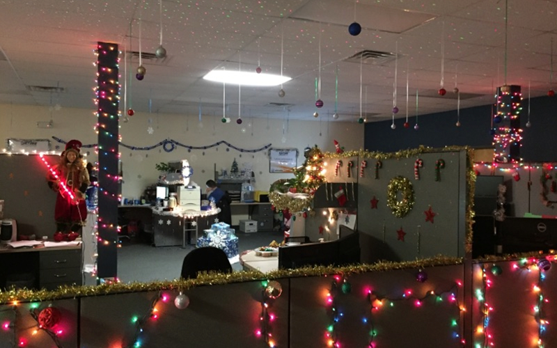 Frame the cubicles with soft string lights
