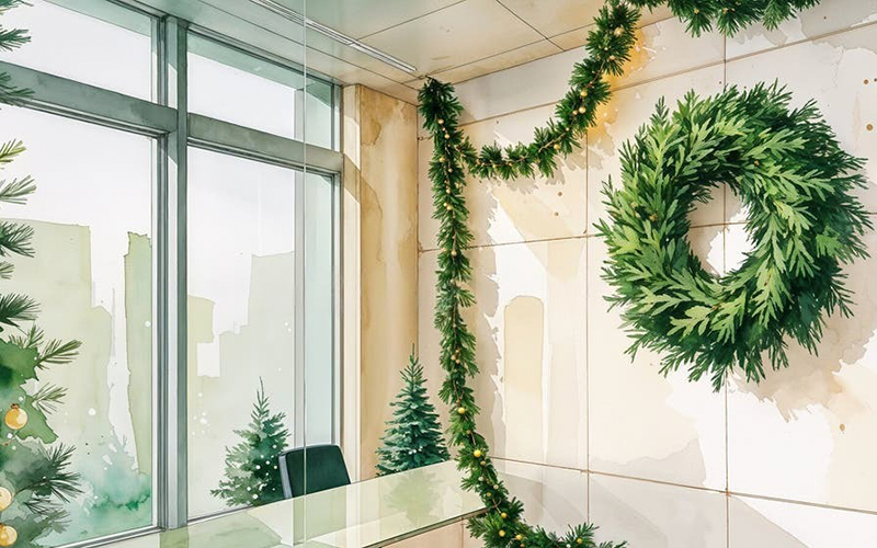 Hang a garland on the wall