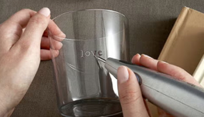 A name etched onto glass