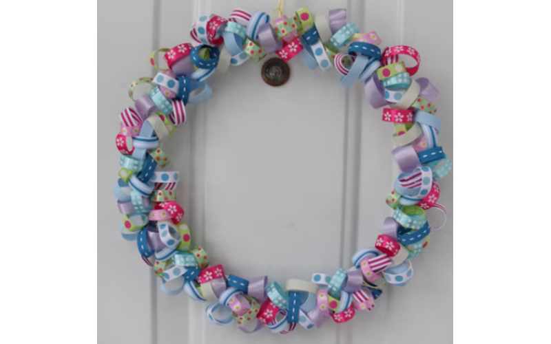 A ribbon wreath