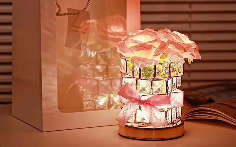 Rubik Cube Rose Night Light LED
