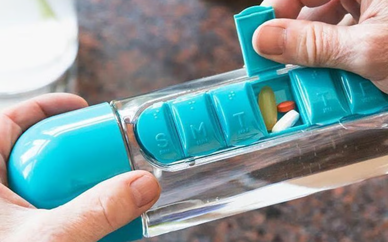 Vitamins Organizer Water Bottle