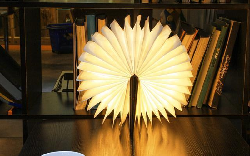 Wood Book Lamp