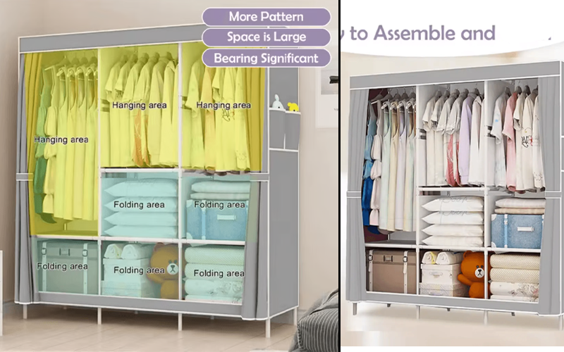Large Capacity Portable Wardrobe Closet Storage