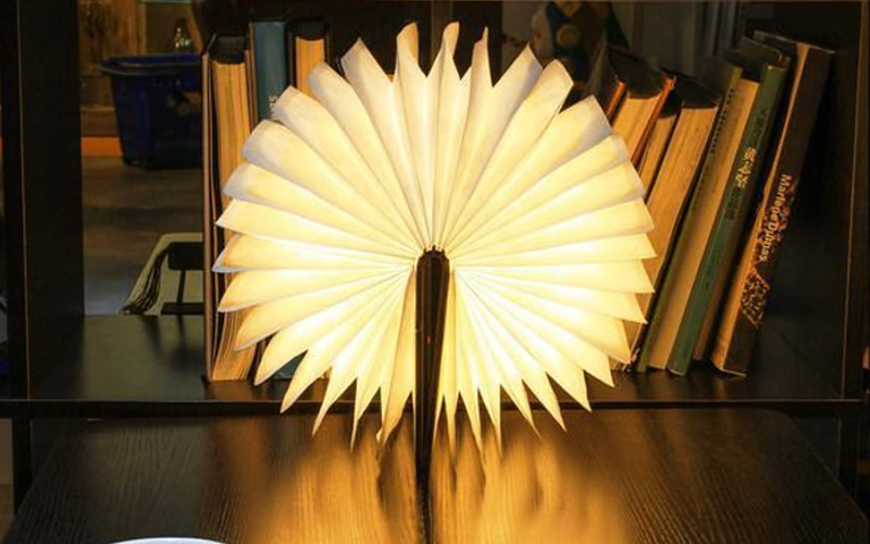 Wood Book Lamp